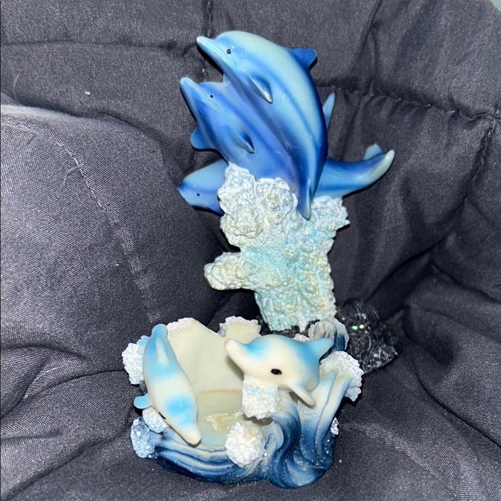 Blue Dolphin Figurine Set
